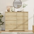thumbnail image 6 of Wooden Dresser with 8 Drawers, Tall Modern Closet with Deep Storage, Large Chest of Drawers with Wide Top, Long Storage Dresser for Bedroom, Living Room, Hallway, Kids Room, Natural, 6 of 8