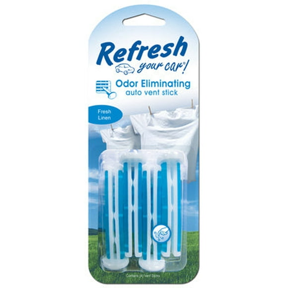¡El clip de ventilación del coche renueva tu coche! Fresh Linen Scent, 20 ml, paquete de 4