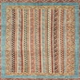 thumbnail image 1 of Ahgly Company Machine Washable Indoor Square Abstract Gold Brown Area Rugs, 7' Square, 1 of 7