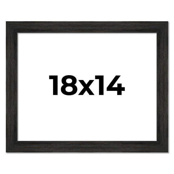18x14 Distressed/Aged Black Complete Wood Picture Frame with UV Acrylic, Foam Board Backing, & Hardware