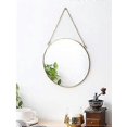 thumbnail image 3 of Wall Hanging Mirror Gold Decor Round Mirror with Hanging Chain for Home Bathroom Living Room 11.75"X11.75" Gold, 3 of 5
