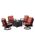 thumbnail image 3 of Black Aluminum Fire Table Set with Four Club Chairs, 3 of 11