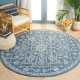thumbnail image 2 of SAFAVIEH Micro-Loop Wesley Medallion Area Rug, Blue/Ivory, 6' x 6' Round, 2 of 8