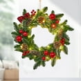 thumbnail image 5 of Gcvizuso Christmas Wreath, Christmas Wreaths for Front Door, Christmas Wreath With Lights, Pre-Lit Christmas Wreath With Ribbon, Ball Ornaments, For Door Window Mantle Christmas Decoration, 5 of 6