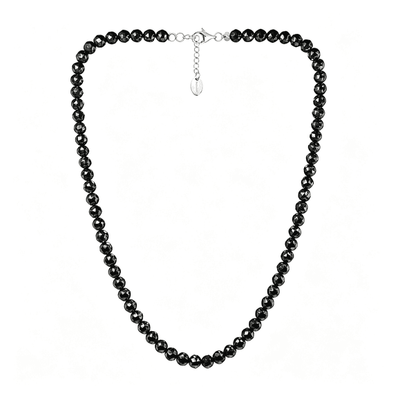 DESIGNICE Magnetic Hematite Necklace – Ultra Strength Hematite Stones – Unisex Beaded Necklace for Women and Men (6Mm Faceted Beads) Hematite Necklace