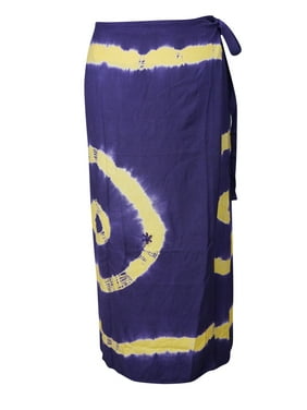 Mogul Women Tie Dye Blue Wrap Skirt Resort Wear Gypsy Skirts