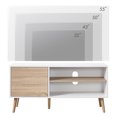 thumbnail image 5 of WAMPAT Mid Century TV Stand for 60" Flat Screen, Wood TV Cabinet Entertainment Center, White, 5 of 8