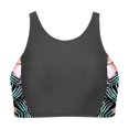 thumbnail image 4 of XIAONU Womens Side Floral Print Swimsuit Sleeveless Crew Bikini Top Smooth Tropical Pool Swimsuits, 4 of 4