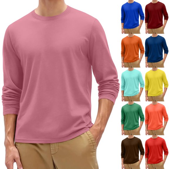 Men's Thermal Shirts Long Sleeve Crew Neck Mock Neck Base Layer Warm Winter Casual Winter Layering Tops for Men