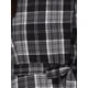 thumbnail image 5 of Vestido Vintage a Cuadros INSPIRE CHIC para Mujeres con Volantes, Sin Mangas, Cintura Ajustable, Corte A, Pinafore, Vestidos en S Negro y Blanco, 5 of 5
