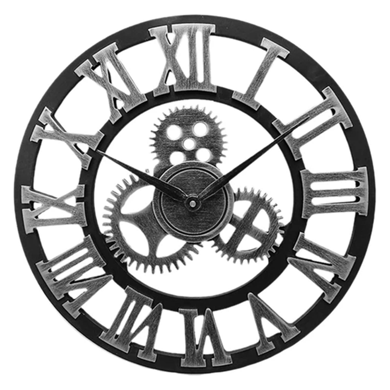 VALINK Retro Handmade Oversized 3D Wall Clock Rustic Decorative Art