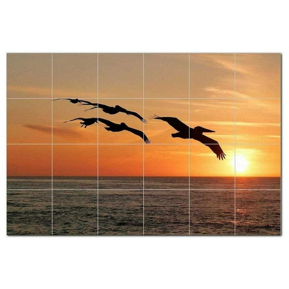 Sunset Ceramic Tile Mural Kitchen Backsplash Bathroom Shower, 401537-L64