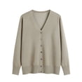 thumbnail image 1 of ¡Aprovecha las ofertas! Suéteres Umfun para mujer, suéter holgado y cómodo de otoño, suéter de primavera, cuello en V, manga larga, cárdigan extragrande de punto., 1 of 3