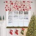 thumbnail image 4 of Red Silhouette Valances for Windows, 54 x 18in, Christmas Stocking Crystal Balls Candy Snowman Pattern Rod Pocket Kitchen Valance Curtain Light Filtering Window Treatments for Living Room Bedroom, 4 of 7
