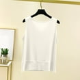 thumbnail image 4 of AKOEE Modal Cotton Tank Tops Soft Pajama Sleep Tees for Women with Pleats Solid Sleeveless Base Undershirt (XL, White 01), 4 of 6