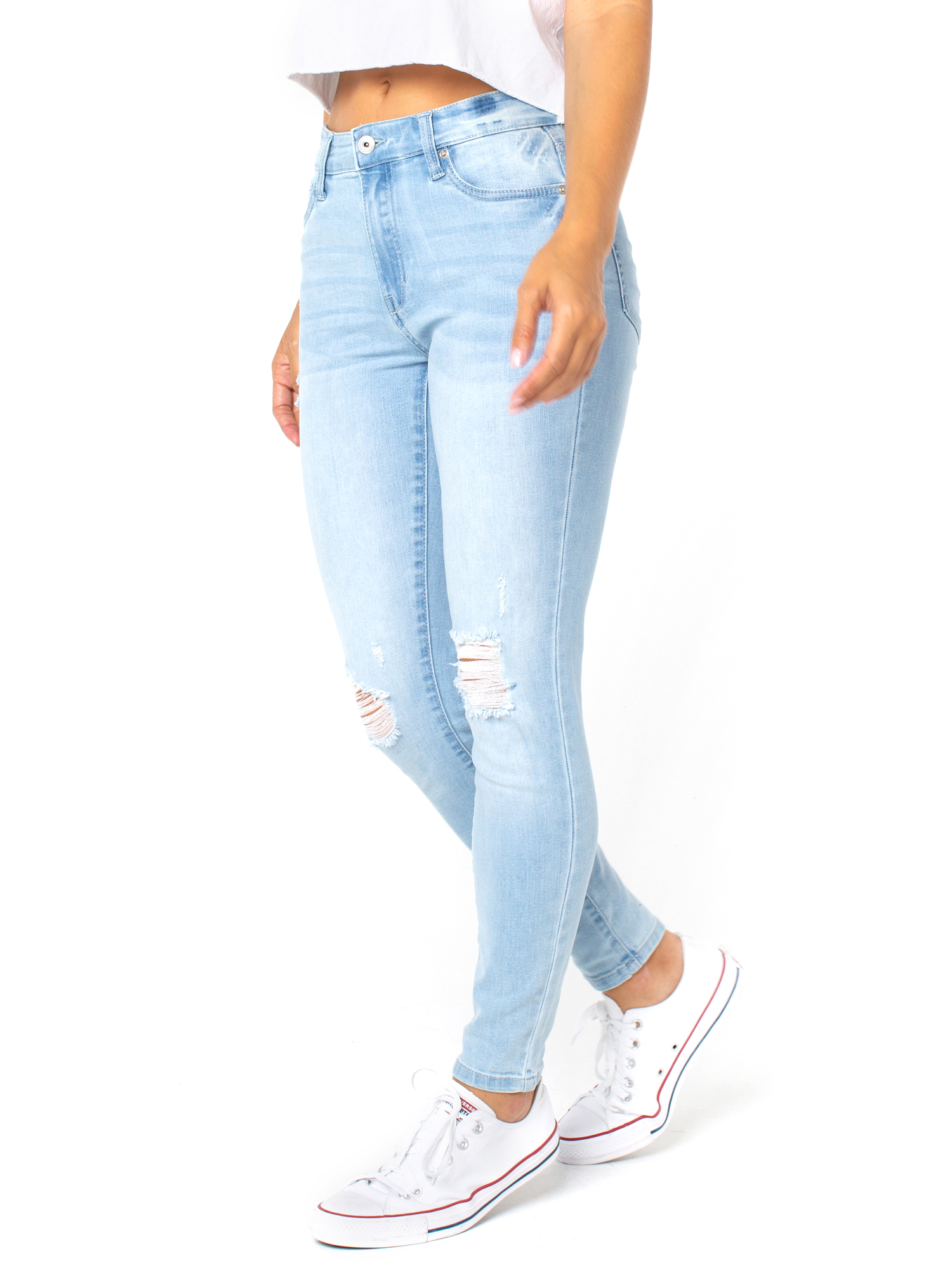 Celebrity Pink Women's Juniors Curvy Mid Rise Ankle Skinny, 27" Inseam, Sizes 1-15