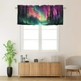 thumbnail image 2 of Forest Tree Kitchen Window Curtain Valance Fantasy Galaxy Starry Sky Abstract Aurora Window Treatment Valance Curtains for Bathroom 54 by 18 in, 1 Panel, 2 of 6