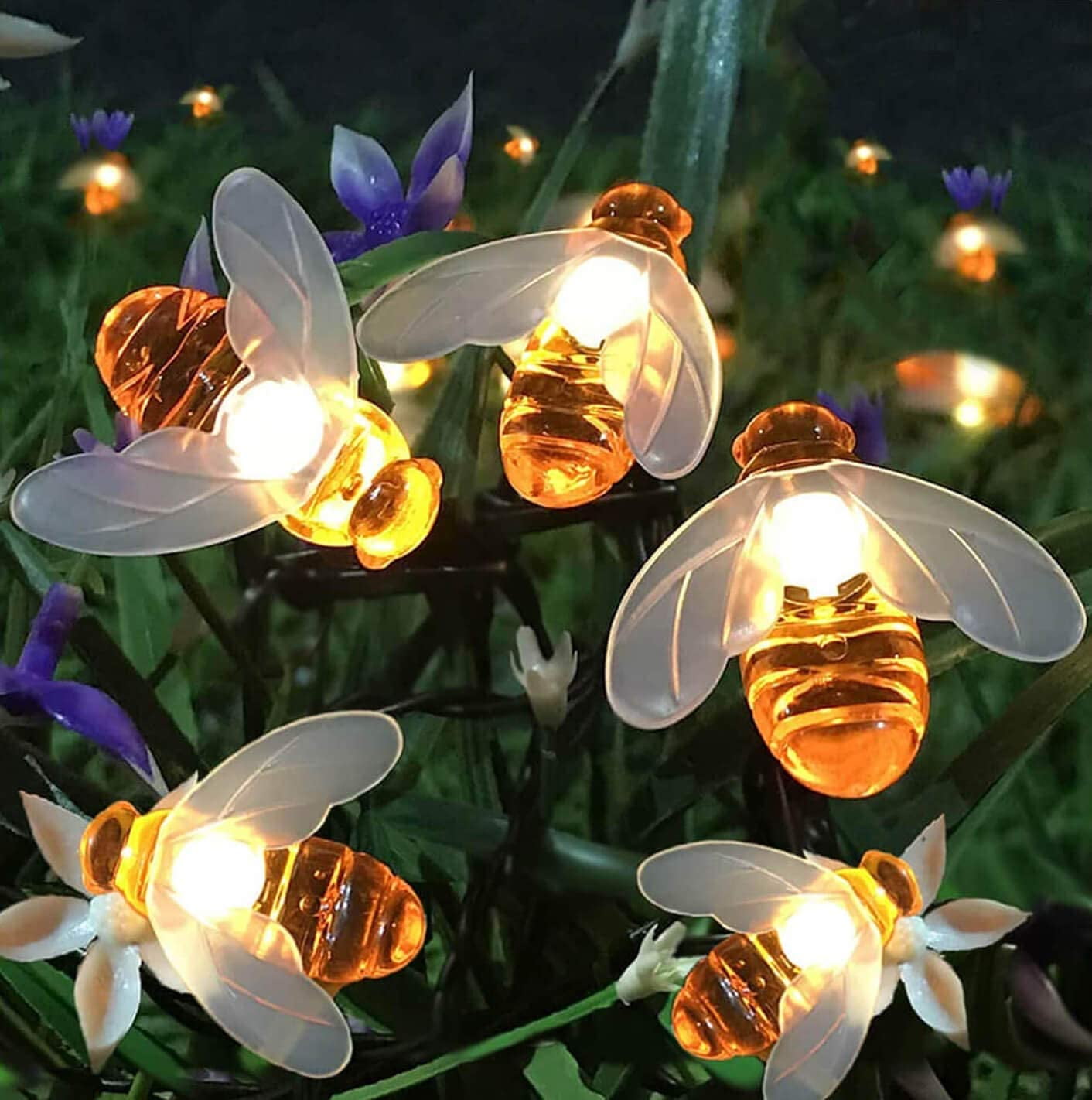 HOT Solar Powered Honey Bee String Lights Starry 30LED Lights Garden Trees Lawn 