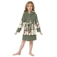 thumbnail image 6 of FORMRS Niños Bathrobe Unisex Hooded Robe Soft Plush Pajamas Sleepwear, Size 10-12T, Beige Snowmen, 6 of 7