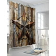 thumbnail image 3 of Shower Curtain, Vintage Rustic Style Independence Day Wood Grain Washable Shower Curtain with Hooks Bath Decor Fabric Shower Curtains for Bathroom, Hotel, Stalls, Bathtubs, 72x84 Inch, 3 of 6