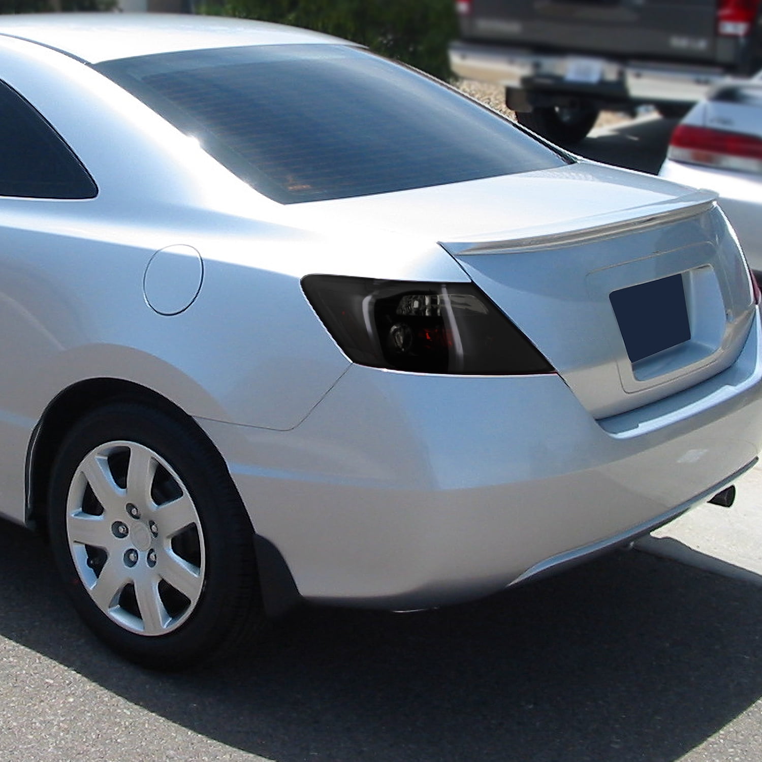 Spec-D Tuning Black Smoke Tail Lights Compatible with 2006-2011 Honda Civic Coupe 2 Door, Left + Right Pair Assembly