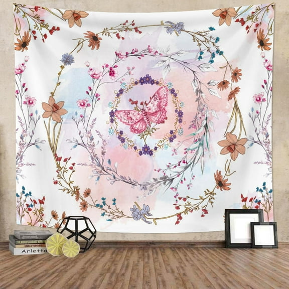 DaShan Mandala Floral Tapestry Wall Hanging,Bohemian Wall Decor for Bedroom Living Room Dorm,40"Wx30"L