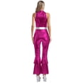 thumbnail image 2 of vastwit Womens Shiny Metallic Vintage 70S Disco Dance Jumpsuit Movie Star Singer Outfits Hot Pink XL, 2 of 6