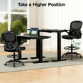 thumbnail image 3 of ATHOPE Ergonomic Office Chair, Mesh Desk Chair with Lumbar Support, Tall Office Chair with Flip-Up Armrests and Footrest Ring, Adjustable Computer Chair for Standing Desk Home Office, Black, 3 of 10