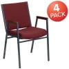thumbnail image 3 of Flash Furniture 4 Pack HERCULES Series Heavy Duty Burgundy Patterned Fabric Stack Chair with Arms, 3 of 14