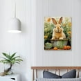 thumbnail image 3 of Nawypu  Cute Bunny Wall Art Orange Flowers Canvas Print Picture Farmhouse Wall Decor, 3 of 4
