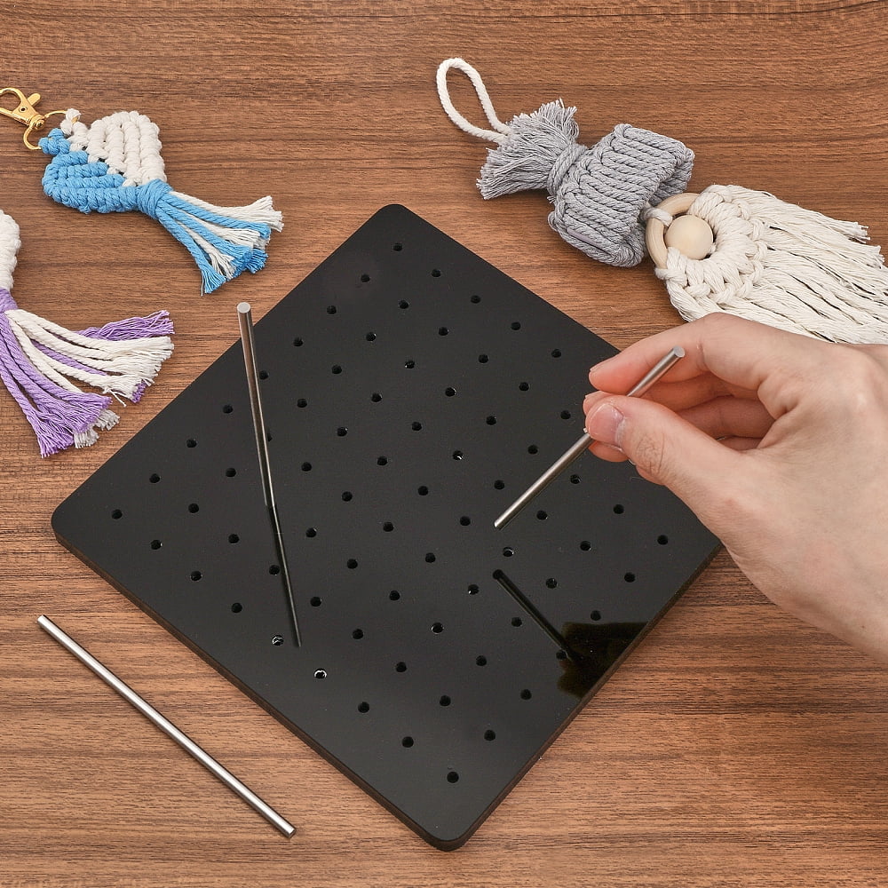 Square Acrylic Crochet Blocking Board with 20Pcs 304 Stainless Steel Bar Granny Squares Blanket Crochet Blocking Boards DIY
