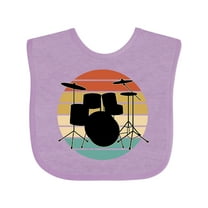 Inktastic Drum Set Retro Drummer Sunset Boys or Girls Baby Bib