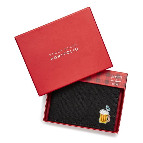 Perry Ellis Men's Emoji Bifold Wallet (Beer, One Size)