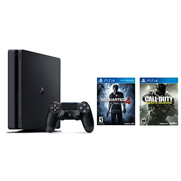 Playstation 4 Slim 2 Items Bundle Playstation 4 Slim 500gb Console Uncharted 4 Bundle And Call Of Duty Infinite Warfare Standard Edition Game Disc Walmart Com Walmart Com