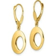 thumbnail image 2 of 14K Yellow Gold Polished Hollow Circles Leverback Earrings - 32mm- Made In Italy, 2 of 7