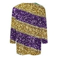 thumbnail image 4 of RKSTN Mardi Gras 3/4 Sleeve T Shirts for Women Top Oversized Crewneck Carnival Mask Print 3/4 Length Sleeve Shirt Womens Casual Round Neck Mask Tuesday Carnival Party Three Quarter Sleeve Tee Shirt, 4 of 5