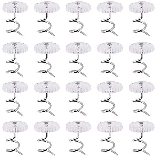 60 Pcs Clear Bed Skirt Pins with Twist Pins for Upholstery,Slipcovers and Bedskirts