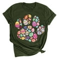 thumbnail image 2 of EGNMCR Chemise de Pâques à Manches Courtes pour Femmes Imprimé de Pâques Haut à Manches Courtes Col Rond T-Shirts pour Femmes, 2 of 3
