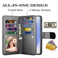 thumbnail image 5 of Tekcoo For Samsung Galaxy S26+ Plus 6.7" Case Wallet with Credit Card Holder for Women Men, Flip PU Leather Wallet Phone Case for Galaxy S26 Plus, Detachable Magnetic Kickstand Cover, Black, 5 of 7