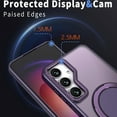 thumbnail image 5 of Allytechgroup Magnetic Case Cover for Samsung Galaxy S24, Magsafe & Car Mount Compatible Ring Holder Stand Translucent Bumper Shockproof Back Cover Phone Case for Galaxy S24, Purple, 5 of 6