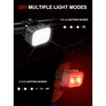 thumbnail image 3 of YSTIANN Bike Lights Set, Rechargeable Super Bright Front & Rear Bicycle Lights with 8+12 Modes, IPX6 Waterproof for Night Cycling Safety & Commuting WJ94-2545, 3 of 7