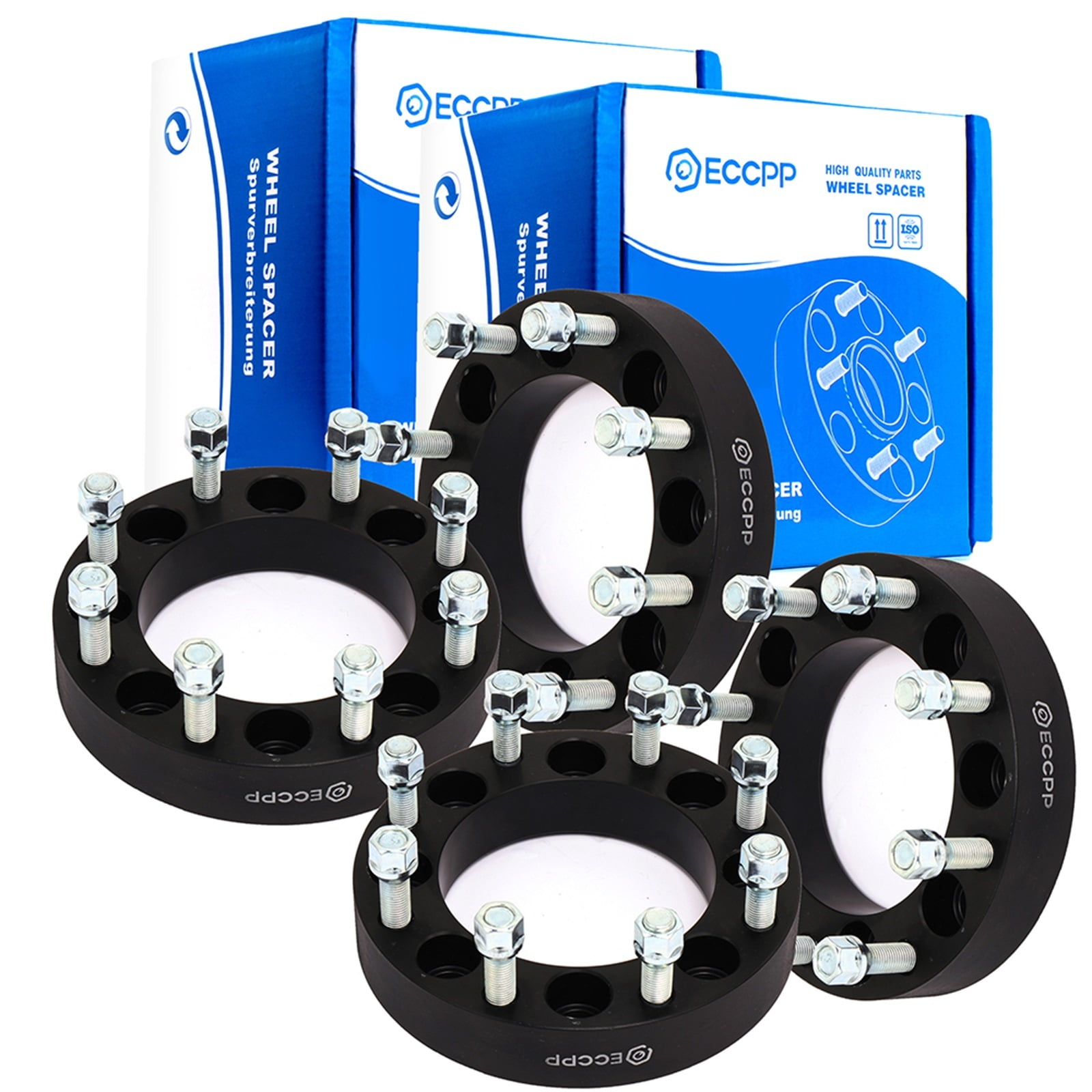 ECCPP 4X 1.5インチ 8x180mmから8x180mm 14x1.5 ホイールスペーサー 8ラグ シボレーシルバラード 2500 HD 3500 HD用 ECCPP 4X 1.5インチ 8x180mmから8x180mm 14x1.5 ホイールスペーサー 8