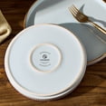 thumbnail image 2 of Famiware Star 12-Piece Dinnerware Set, Service for 4, Light Blue with Brown Rim, 2 of 6