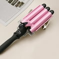 thumbnail image 4 of 3 Barrel Curling Iron Wand Dual Voltage Hair Crimper With Lcd Temp Display - 1 Inch Ceramic Tourmaline Triple Barrels, Temperature Adjustable Portable Hair Waver Heats Up Quickly (Pink), 4 of 7