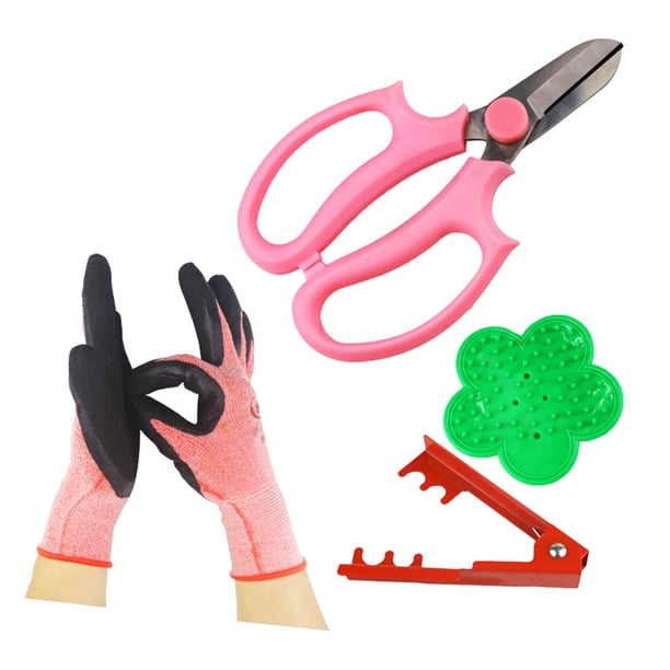Tijeras para flores, desbrozadora de rosas, herramienta para quitar espinas, juego de guantes de jardinería, juegos de herramientas manuales de jardinería