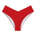 thumbnail image 1 of Women's V Cut High Waisted Swim Bottom Hipster Ribbed High Cut Bikini Swimsuit Bottom, 1 of 6