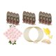 thumbnail image 1 of 12 piezas de centros de mesa florales de metal multifuncionales, 12 soportes de madera para redondas de boda DIY, estructura de alambre, 1 of 9