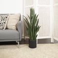 thumbnail image 2 of DecMode 36" Artificial Snake Plant in Black Porcelain Pot and Stone Details, 2 of 10