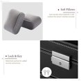 thumbnail image 4 of Lockable Leather Watch Box, 20 Girds 2 Tier Jewelry Case Storgage Organizer Mens Watch Box with Removable Storage Pillows & Drawer, 4 of 7