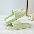 thumbnail image 2 of Wensltd Women Open Toe Slippers Flat Slide Soft Sole Lightweight Wide Width Daily Outdoor Walking Slippers Green, 2 of 5